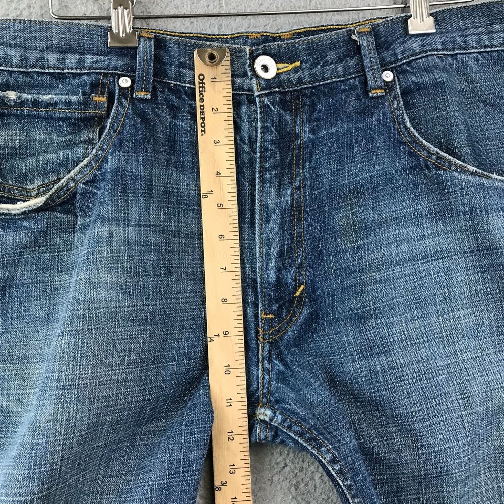 Vintage Levi’s Silver Tab Boot Blue Denim Jeans Size 36x30 Medium Dark Wash - Picture 7 of 10
